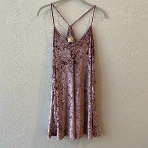 Crushed Velvet Strappy Mini Dress